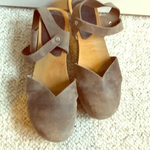 Sanita wood matrix square flex sandal grey Eu 39
